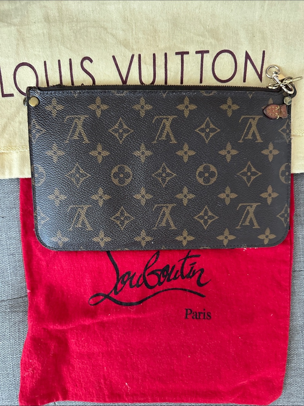 Louis Vuitton Monogram Zip Pouch - Brown/Gold Monogram